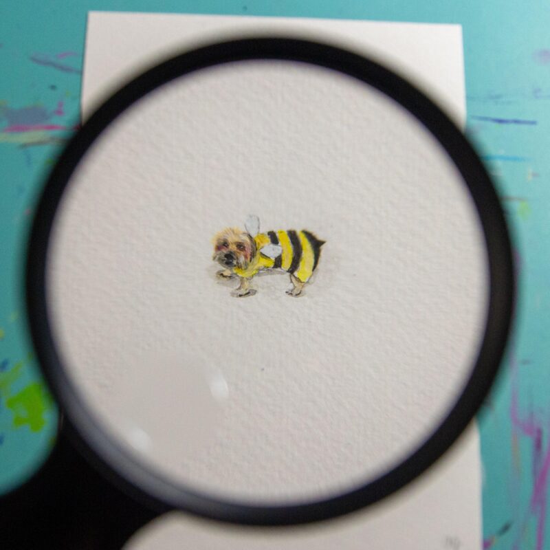 Tiny Pet Portrait, Mixed Media