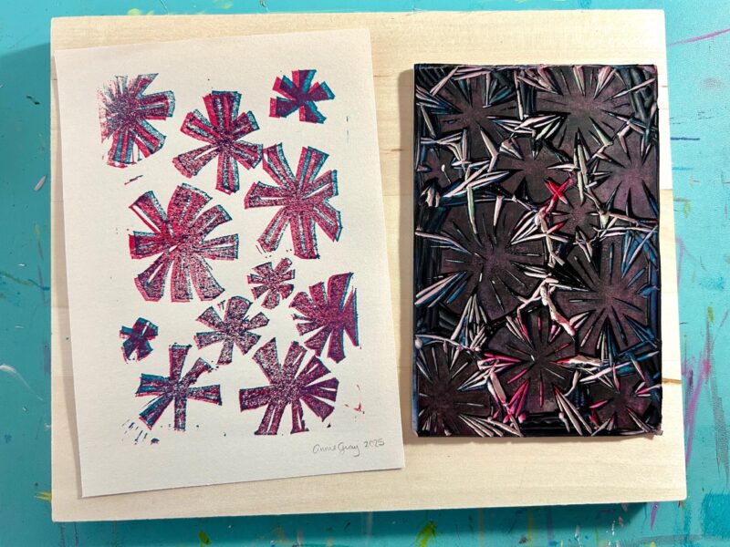 Floral Linocut Print - Image 5