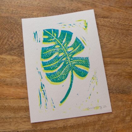 Monstera Linocut Print