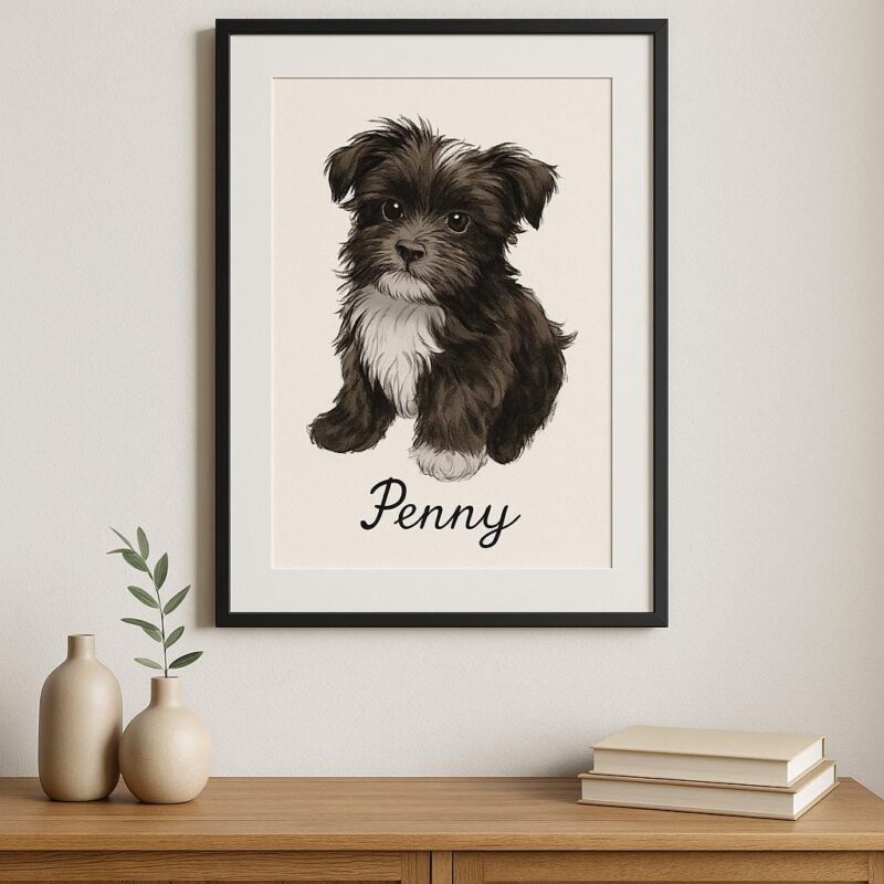 Custom Pet Portrait, Hand Drawn Style Cat Dog Portrait, Digital Wall Art Printable, Pet Lover Gift, Pet Memorial - Image 4