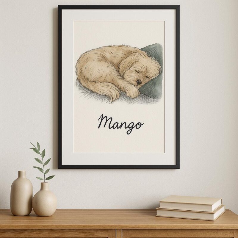 Custom Pet Portrait, Hand Drawn Style Cat Dog Portrait, Digital Wall Art Printable, Pet Lover Gift, Pet Memorial - Image 2