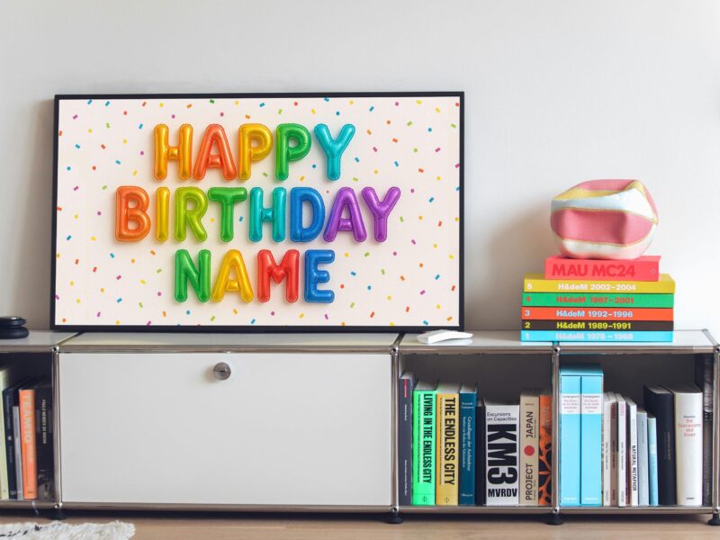 Personalized Birthday Image for TV | Happy Birthday TV Frame, Rainbow Multicolor Birthday, Custom Art Birthday Party, Digital Download - Image 4