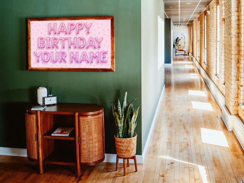 Personalized Samsung Frame TV Art | Happy Birthday TV Frame, Pink Girly Birthday, Custom Art Birthday Party, Digital Download - Image 4