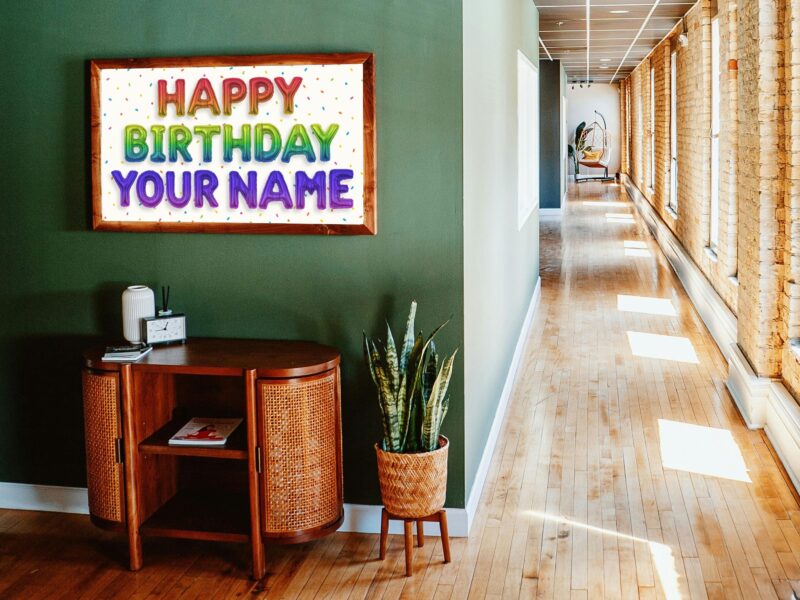 Personalized Birthday Image for TV | Happy Birthday TV Frame, Rainbow Multicolor Birthday, Custom Art Birthday Party, Digital Download - Image 3