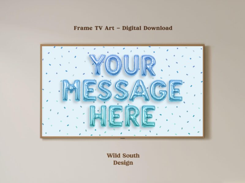 Samsung Frame TV Art | Personalized Happy Birthday TV Frame, Custom Balloon Letter Colors, Custom Art Birthday Party, Digital Download - Image 6