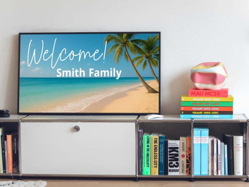 Airbnb Welcome Message | Digital Custom Sign TV Frame, Personalized Beach Welcome Sign, VRBO Guest, Digital Download Hospitality - Image 3