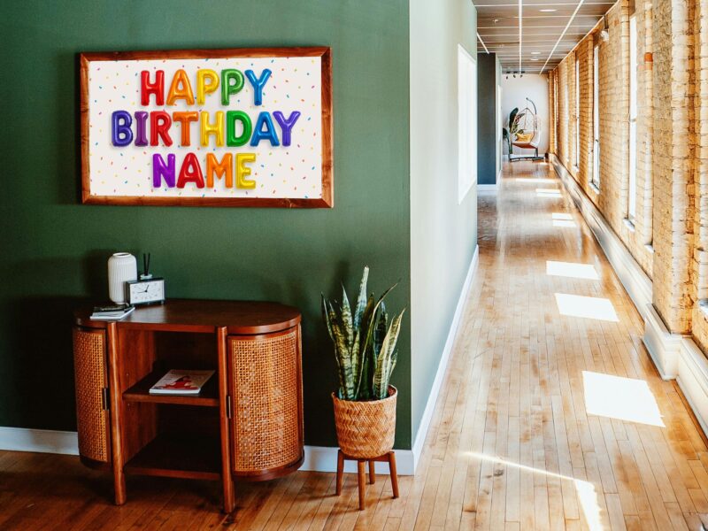 Personalized Birthday Image JPG | Happy Birthday TV Frame, Rainbow Multicolor Birthday, Custom Art Birthday Party, Digital Download - Image 4