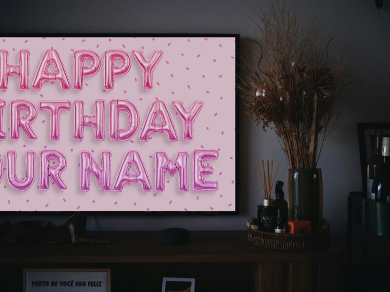 Personalized Samsung Frame TV Art | Happy Birthday TV Frame, Pink Girly Birthday, Custom Art Birthday Party, Digital Download - Image 5