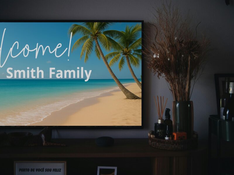 Airbnb Welcome Message | Digital Custom Sign TV Frame, Personalized Beach Welcome Sign, VRBO Guest, Digital Download Hospitality - Image 5