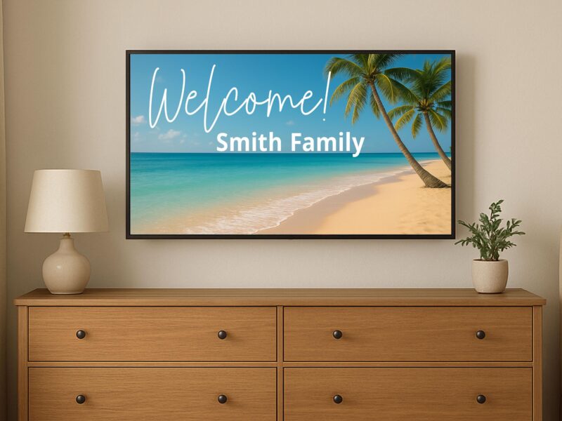 Airbnb Welcome Message | Digital Custom Sign TV Frame, Personalized Beach Welcome Sign, VRBO Guest, Digital Download Hospitality - Image 2
