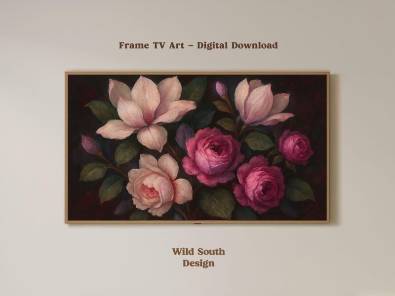 Frame TV Art Bundle, Set of 8 Digital Floral Backgrounds for Samsung Frame, Widescreen Display, Botanical Floral Wall Art Paintings - Image 3